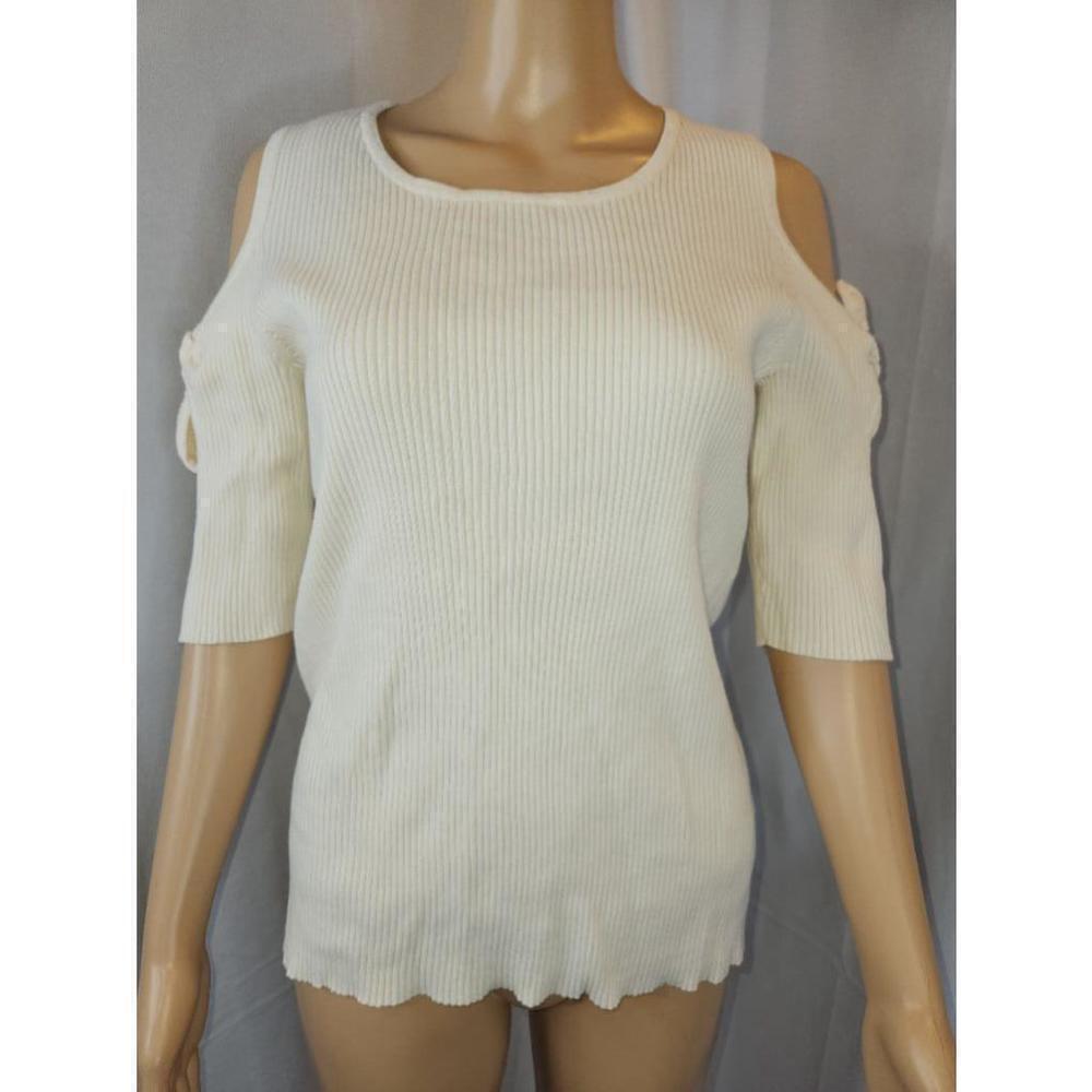 CeCe Peekaboo Sleeves Knit Top